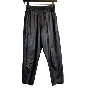 ALLSAINTS Jen Jogger Pants High Rise Sheep Leather Black $499 - 2 US